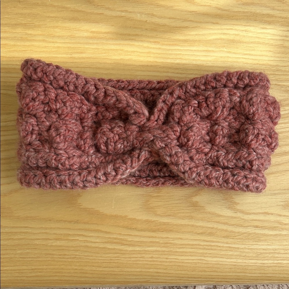 Handcrafted Knit Headband in Antique Rose, super soft